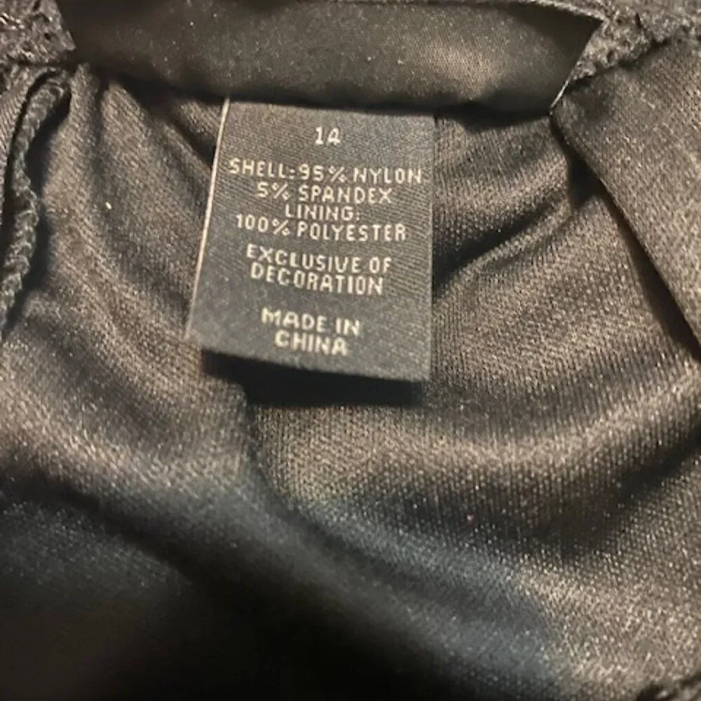 Lane Bryant Black eyelet back zip pencil skirt, size 14